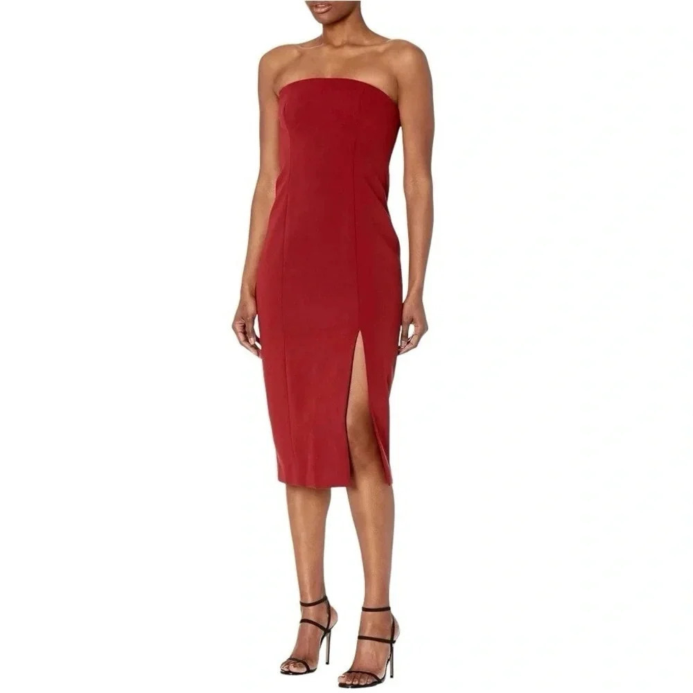 Finders Keepers Lucie Deep Berry Midi Dress NWT